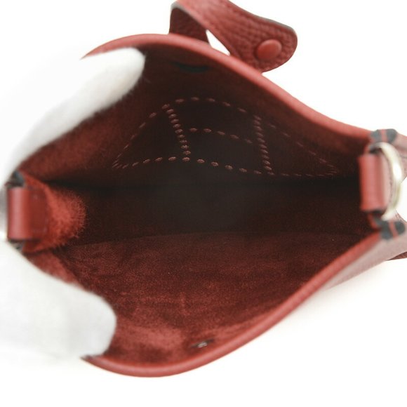 Hermes Evelyn TPM Amazon Shoulder Bag Taurillon Clemence Rouge H W Stamp - Picture 4 of 7